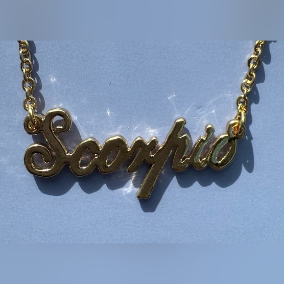 Claire's Gold-tone Script Zodiac Pendant Scorpio Necklace - Picture 6 of 9